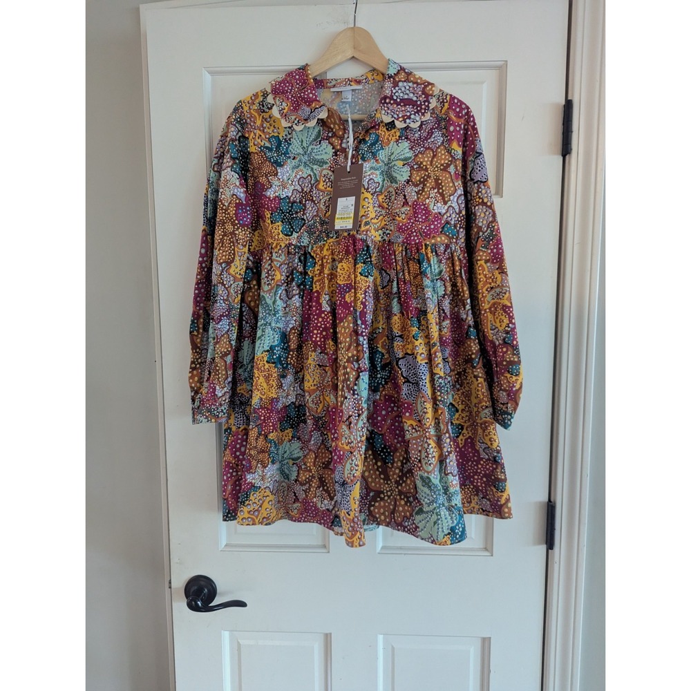 NEW!! Kika Vargas x Target Anemone Floral Mini Dress Womens Size S Oversized - Picture 2 of 11